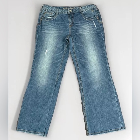 Justice Denim - Justice Jeans Womens 12 1/2 Blue Skinny Regular Fit Denim Wash Stretch Ladies